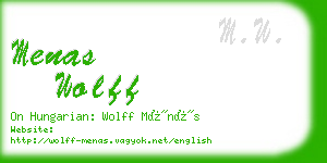 menas wolff business card